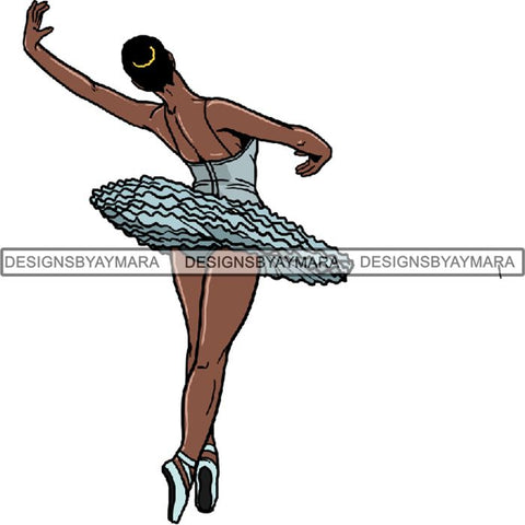 Afro Black Ballerina Woman Ballet Dancer .PNG Print File Not For Cutting