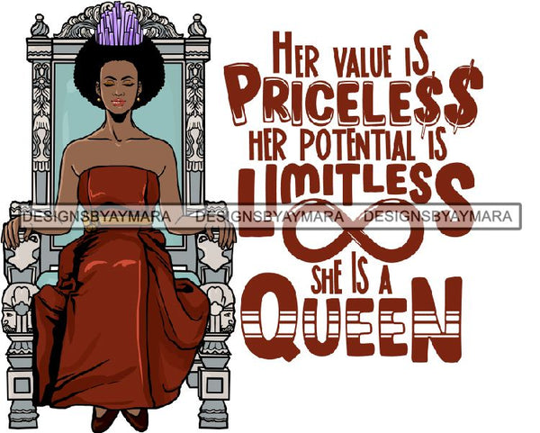 Afro Queen Goddess Melanin Nubian Glamour .PNG Print Files Not For Cutting