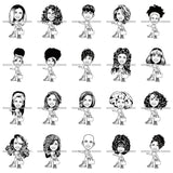 Bundle 20 Cute Afro Lola Boss Lady Summer Fashion Dope Diva Glamour .SVG Cutting