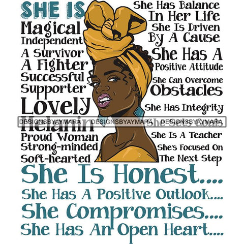 Afro Woman She's Successful Quotes SVG Files For Cutting and More!