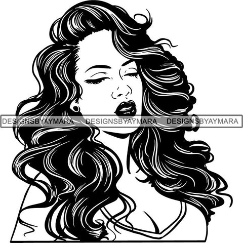 Beautiful Afro Woman Unique Designs In Black and White SVG Cutting Files For Silhouette Cricut and More