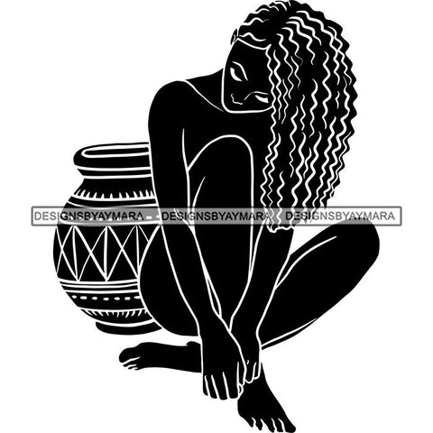 Sensual African Silhouette Goddess Safari Africa Nature Exotic Culture SVG Cutting Files.