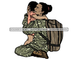 Military Woman USA Proud Melanin PNG Files For Print Not For Cutting