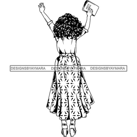 Afro Lola Praying Begging Asking God Lord Faith Strength .SVG Vector Clipart Cutting Files For Silhouette Cricut and More!