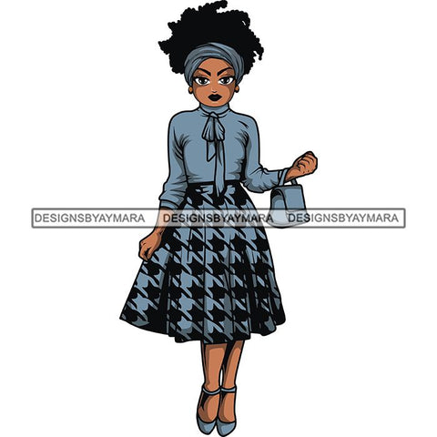 Afro Lola Classy Fashion Girl Fashionable Woman .SVG Clipart Cutting Files For Silhouette and Cricut and More!