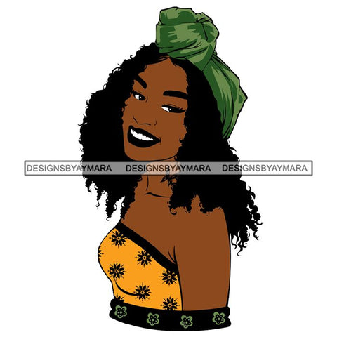 Afro African Lady Pretty Face Goddess Glamour Fashion Vector SVG Cutting Files