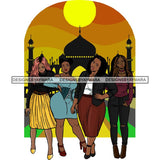 Friends Hanging Out Together Shopping Traveling Vacation Fun Buddy Sisters Girlfriends Women SVG Cutting Files