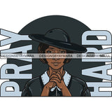 Afro Woman Praying God Lord Faith SVG Cutting Files For Silhouette Cricut and More