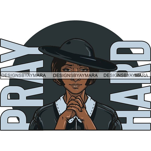 Afro Woman Praying God Lord Faith SVG Cutting Files For Silhouette Cricut and More