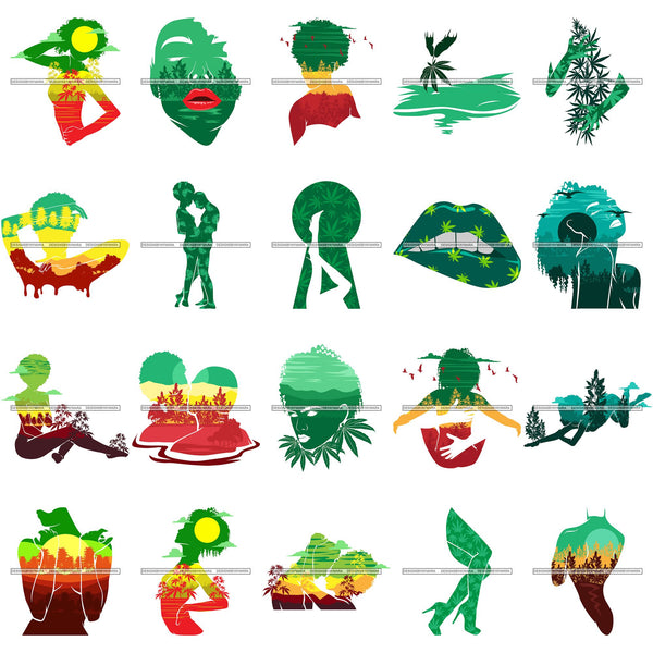 Bundle 20 420 Cannabis Sensual Erotic Hashish Weed Leaf Grass Marijuana Dispensary Mary Jane Hemp Pot Joint Blunt Stoned High Life SVG Cutting Files