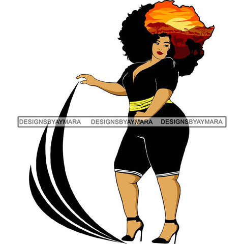 African American Woman Goddess Safari Savanna Africa Continent SVG Files For Cutting and More!