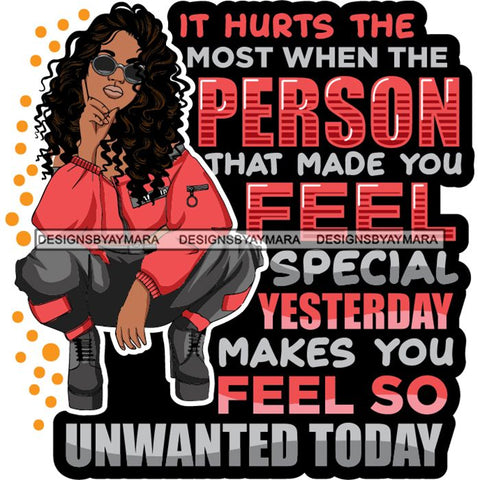 Afro Lola Squatting Bad Ass Life Quotes Confident Lady .SVG Clipart Vector Cutting Files