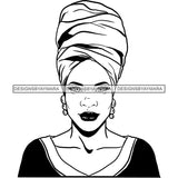 Afro Nubian Melanin Popping Kinky Hair Turban Beautiful African American Woman SVG Cutting Files