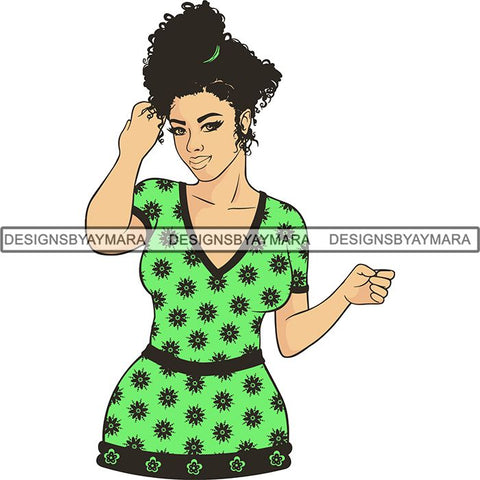 Afro Latin Woman SVG Curly Hairstyle Cutting Files For Silhouette Cricut and More