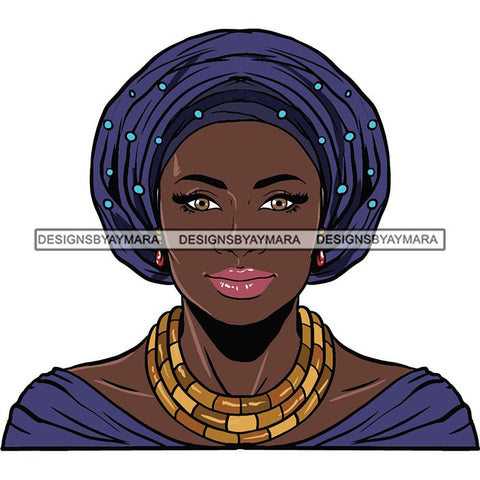 Beautiful Woman Turban Head Wrap Hairstyle SVG Files For Cutting and More!