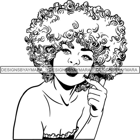 Afro Independent Successful Woman SVG Cutting Files For Silhouette Cricut and More
