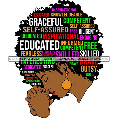 Afro Succesful Woman Hair Quotes Black Lives Matter Proud Roots Nubian Melanin SVG Cut Files