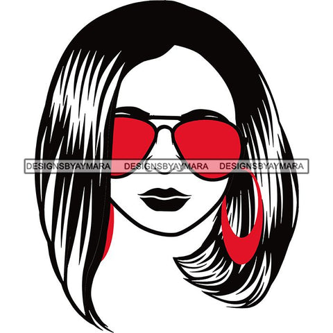 Afro Lola Boss Lady Dope Diva Glamour Wearing Glasses Accesories .SVG Cut Files