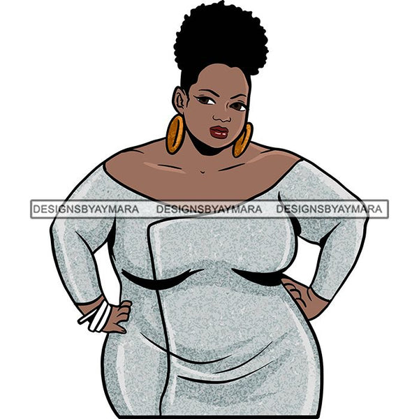 Attractive BBW Nubian Melanin Popping Beautiful African American Big Woman SVG Cutting Files