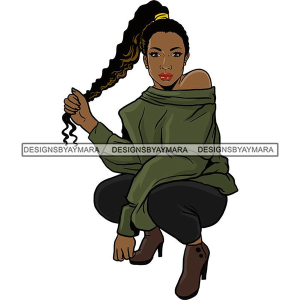 Fashion Diva Glamour Afro Classy Sexy Lady SVG PNG JPG Vector Files For Cutting and More