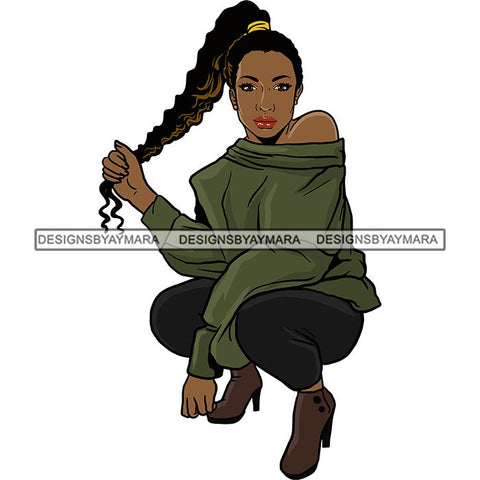 Fashion Diva Glamour Afro Classy Sexy Lady SVG PNG JPG Vector Files For Cutting and More