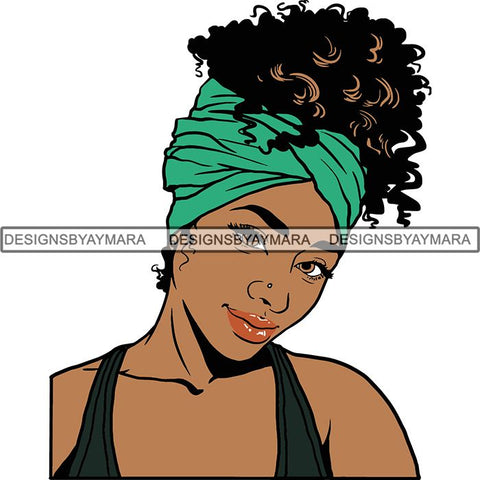 Afro Woman SVG Turban Head Wrap Cutting Files For Silhouette Cricut and More