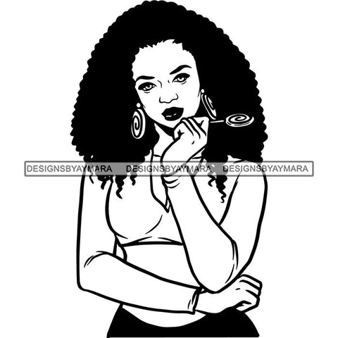 Ebony Afro Woman Nubian Melanin Brown Skin Makeup Model Glasses Accesories SVG Cut Files