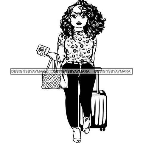 Lola Travel Vacation Getaway Black Proud Woman Traveling .SVG Cutting Files For Silhouette and Cricut and More!