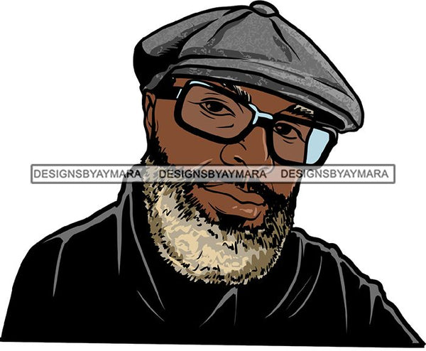 Attractive Black Man Bearded Hipster Model Fashion Male Guy Hombre Masculino Guapo Stylish Close-up Sexy Macho Manly SVG Files For Cutting