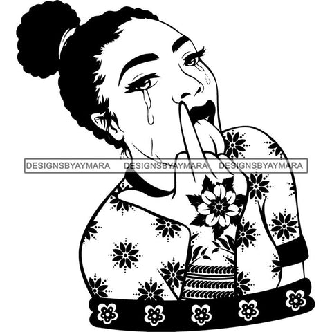 Afro Nubian Melanin Popping Kinky Hair Beautiful African American Woman SVG Cutting Files