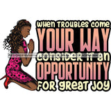 Afro Lola Kneeling Praying God Lord Faith Quotes .SVG Vector Clipart Cutting Files For Silhouette Cricut and More!