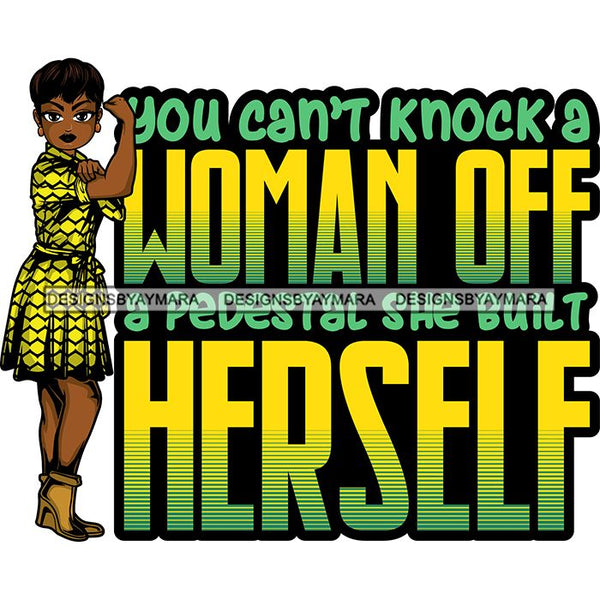 Afro Lola Strong Lady We can Do It Woman Power Flexing Arms Believe in Yourself Quotes .SVG Cutting Files For Silhouette and Cricut and More!