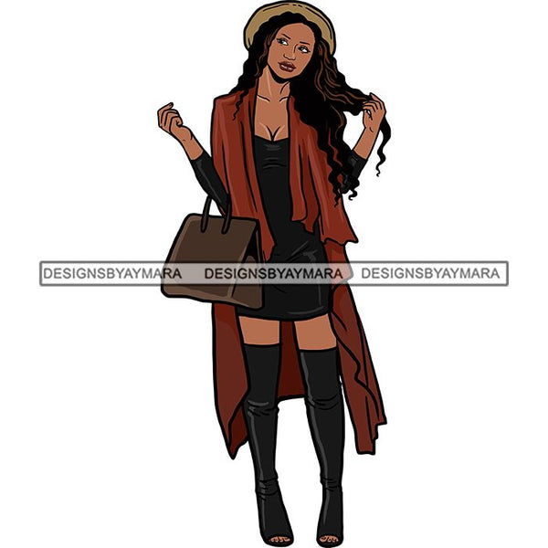 Fashion Diva Glamour Afro Woman Classy Sexy Lady SVG PNG JPG Vector Files For Cutting and More