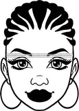 Afro Woman Braids Hairstyle Black Girl Magic Melanin Popping Hipster Girls SVG JPG PNG Layered Cutting Files For Silhouette Cricut and More