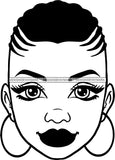 Afro Woman Mohawk Braids Hairstyle Black Girl Magic Melanin Popping Hipster Girls SVG JPG PNG Layered Cutting Files For Silhouette Cricut and More