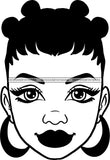 Afro Woman Bun Afro Puff Black Girl Magic Melanin Popping Hipster Girls SVG JPG PNG Layered Cutting Files For Silhouette Cricut and More