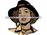 Sassy Black Woman Wearing Hat JPG PNG  Clipart Cricut Silhouette Cut Cutting
