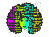Afro Beautiful Black Woman SVG African American Ethnicity Afro Puffy Hairstyle Beauty Salon Queen Diva Classy Lady  Beautiful People Beauty Salon Princess