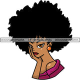 Afro Melanin Popping Lola Kinky Hair God Quotes SVG Cutting Files For Silhouette Cricut and More