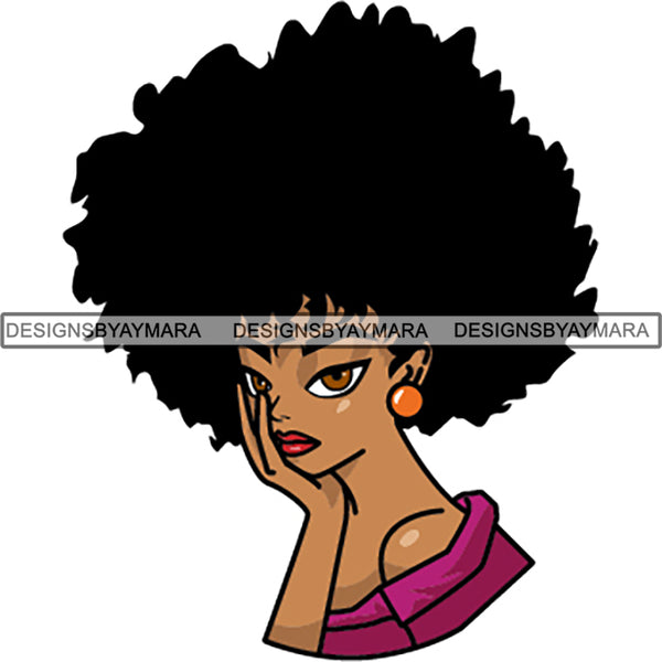 Afro Melanin Popping Lola Kinky Hair God Quotes SVG Cutting Files For Silhouette Cricut and More