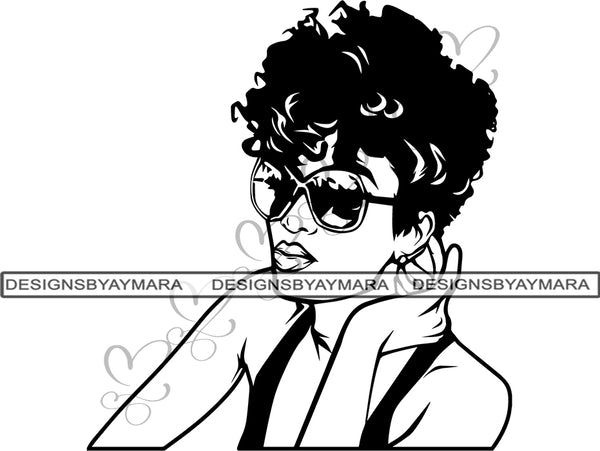 Afro Woman SVG Cut File for Silhouette and Cricut