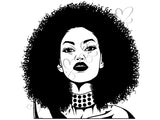 Afro Beautiful Black Woman SVG African American Ethnicity Afro Puffy Hairstyle Beauty Salon Queen Diva Classy Lady  Beautiful People Beauty Salon Princess