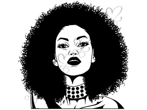 Afro Beautiful Black Woman SVG African American Ethnicity Afro Puffy Hairstyle Beauty Salon Queen Diva Classy Lady  Beautiful People Beauty Salon Princess