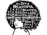 Afro Beautiful Black Woman SVG African American Ethnicity Afro Puffy Hairstyle Beauty Salon Queen Diva Classy Lady  Beautiful People Beauty Salon Princess