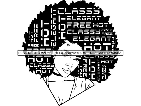 Afro Beautiful Black Woman SVG African American Ethnicity Afro Puffy Hairstyle Beauty Salon Queen Diva Classy Lady  Beautiful People Beauty Salon Princess