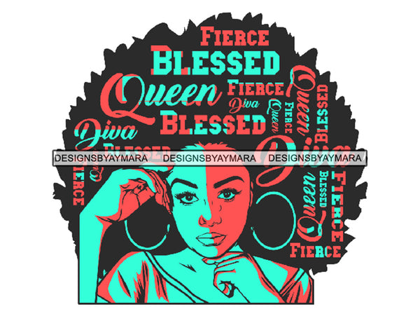 Afro Beautiful Black Woman SVG African American Ethnicity Afro Puffy Hairstyle Beauty Salon Queen Diva Classy Lady  Beautiful People Beauty Salon Princess