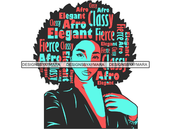 Afro Beautiful Black Woman SVG African American Ethnicity Afro Puffy Hairstyle Beauty Salon Queen Diva Classy Lady  Beautiful People Beauty Salon Princess