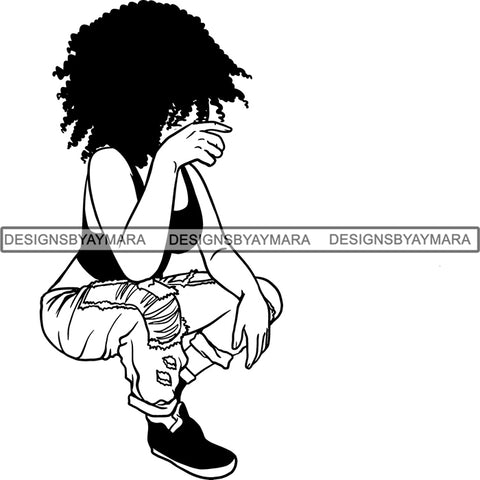 Afro Independent Successful Woman SVG Cutting Files For Silhouette Cricut and More