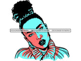 Afro Beautiful Black Woman SVG Color African American Ethnicity Afro Puffy Hairstyle Beauty Salon Queen Diva Classy Lady Princess