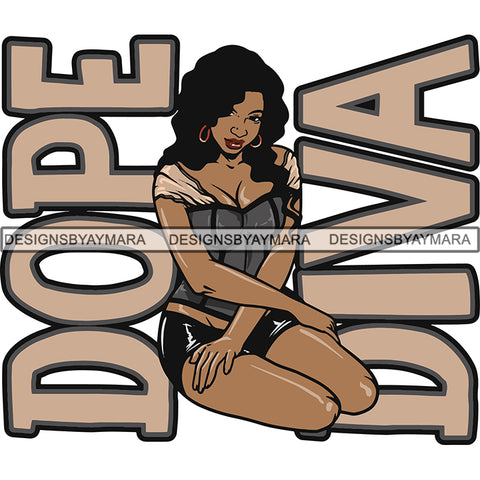 Afro Melanin Popping Dope Diva Quotes SVG Cutting Files For Silhouette Cricut and More